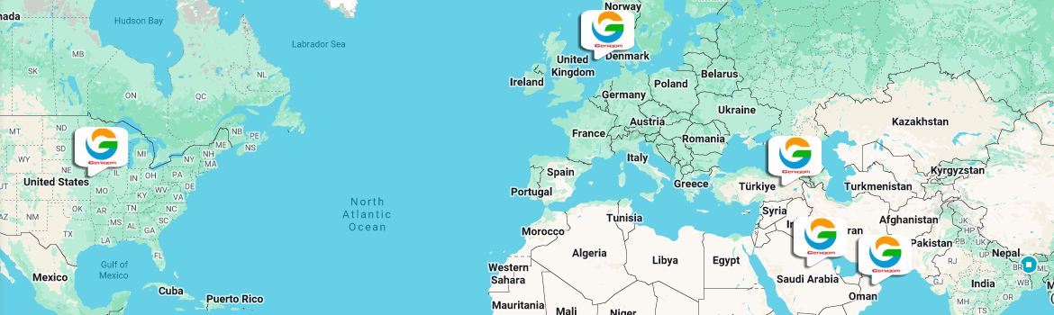 World map illustrating international talent staffing